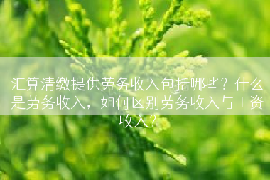 汇算清缴提供劳务收入包括哪些？什么是劳务收入，如何区别劳务收入与工资收入？