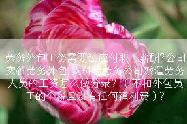 劳务外包工资需要过应付职工薪酬?公司实行劳务外包,支付给劳务公司派遣劳务人员的工资怎么做分录？（不扣外包员工的个税且没有任何福利费）?