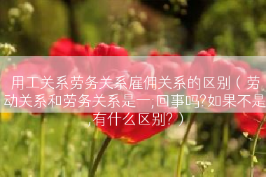 用工关系劳务关系雇佣关系的区别（劳动关系和劳务关系是一;回事吗?如果不是,有什么区别?）