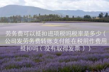 劳务费可以抵扣进项税吗税率是多少（公司发劳务费转账支付能在税前作费用抵扣吗（没有取得发票））