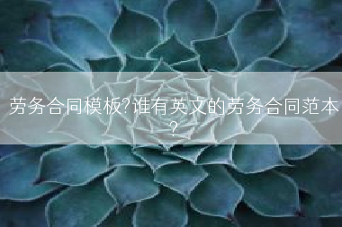 劳务合同模板?谁有英文的劳务合同范本?