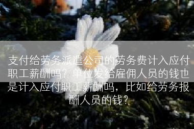 支付给劳务派遣公司的劳务费计入应付职工薪酬吗？单位发给雇佣人员的钱也是计入应付职工薪酬吗，比如给劳务报酬人员的钱？