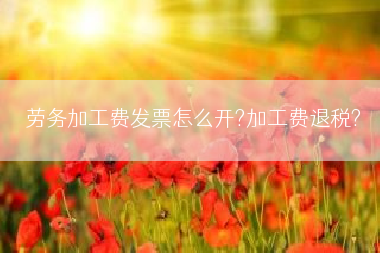 劳务加工费发票怎么开?加工费退税?