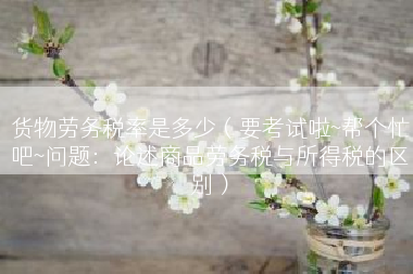 货物劳务税率是多少（要考试啦~帮个忙吧~问题：论述商品劳务税与所得税的区别）