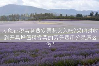 差额征税劳务费发票怎么入账?采购时收到开具增值税发票的劳务费用分录怎么做?