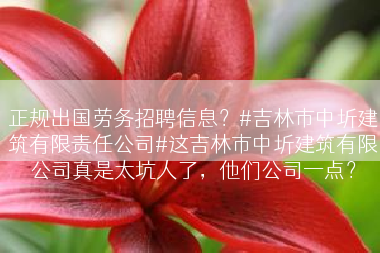 正规出国劳务招聘信息？#吉林市中圻建筑有限责任公司#这吉林市中圻建筑有限公司真是太坑人了，他们公司一点？