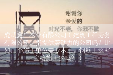 成武鑫广木业有限公司（建筑工程劳务有限公司是指提供劳动力的公司吗？比如一个施工单位需要木工，钢筋工这些直接施工的吗？）