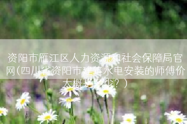 资阳市雁江区人力资源和社会保障局官网(四川省资阳市建筑水电安装的师傅价大概是多少？)