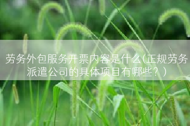 劳务外包服务开票内容是什么(正规劳务派遣公司的具体项目有哪些？)