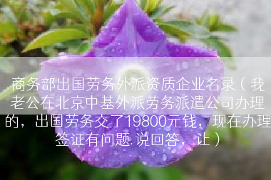 商务部出国劳务外派资质企业名录（我老公在北京中基外派劳务派遣公司办理的，出国劳务交了19800元钱，现在办理签证有问题.说回答，让）