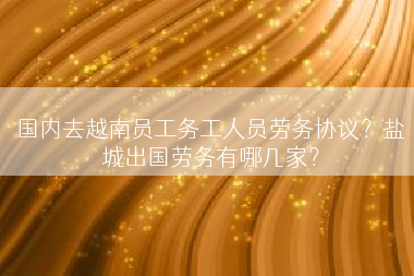 国内去越南员工务工人员劳务协议？盐城出国劳务有哪几家？