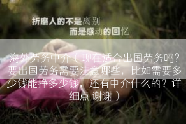 海外劳务中介（现在适合出国劳务吗？要出国劳务需要注意哪些，比如需要多少钱能挣多少钱，还有中介什么的？详细点 谢谢）