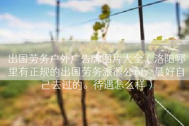 出国劳务户外广告牌图片大全（洛阳哪里有正规的出国劳务派遣公司，最好自己去过的。待遇怎么样）