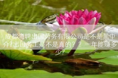成都海聘出国劳务有限公司是不是黑中介?出国务工是不是真的？？一年能赚多少?