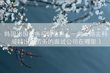 韩国出国劳务招聘信息（一带一路去科威特出国劳务的面试公司在哪里）