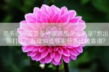 商务部出国劳务外派资质企业名录?想出国打工，有谁知道哪家劳务比较靠谱?