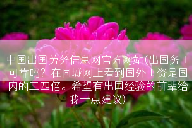 中国出国劳务信息网官方网站(出国务工可靠吗？在同城网上看到国外工资是国内的三四倍。希望有出国经验的前辈给我一点建议)