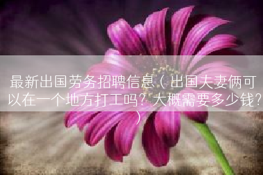 最新出国劳务招聘信息（出国夫妻俩可以在一个地方打工吗？大概需要多少钱？）