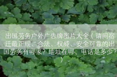 出国劳务户外广告牌图片大全（请问宿迁最正规、合法、权威、安全可靠的出国劳务有哪家？地址在哪、电话是多少？）