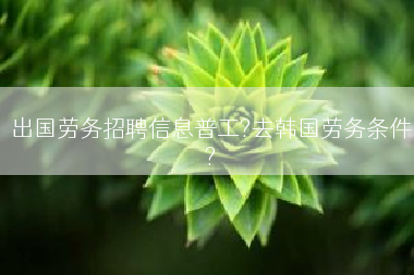 出国劳务招聘信息普工?去韩国劳务条件?