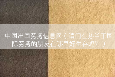 中国出国劳务信息网（请问在芬兰干国际劳务的朋友在哪里好生存吗？）