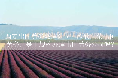 西安出国劳务派遣公司？欣欣向荣出国劳务，是正规的办理出国劳务公司吗？
