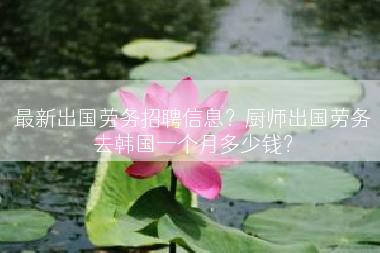 最新出国劳务招聘信息？厨师出国劳务去韩国一个月多少钱？