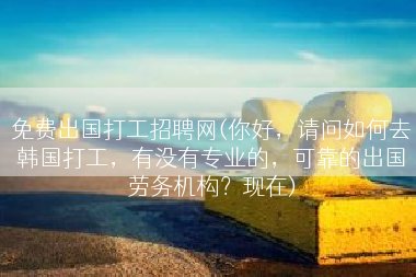 免费出国打工招聘网(你好，请问如何去韩国打工，有没有专业的，可靠的出国劳务机构？现在)