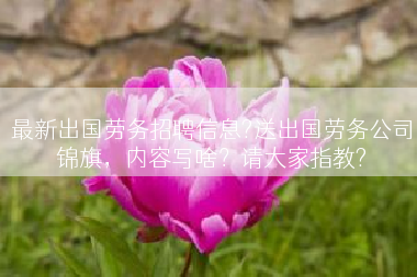 最新出国劳务招聘信息?送出国劳务公司锦旗，内容写啥？请大家指教?