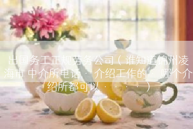 出国务工正规劳务公司（谁知道锦州凌海市 中介所电话· 介绍工作的· 哪个介绍所都可以····）