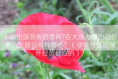 中国出国劳务信息网?在大连办理出国劳务的正规公司有哪些？（非中介性质属外经贸批准的）?