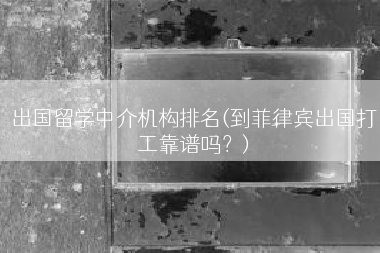 出国留学中介机构排名(到菲律宾出国打工靠谱吗？)