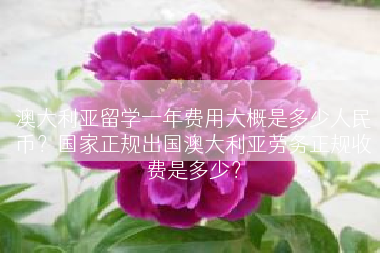 澳大利亚留学一年费用大概是多少人民币？国家正规出国澳大利亚劳务正规收费是多少？