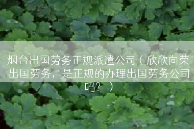 烟台出国劳务正规派遣公司（欣欣向荣出国劳务，是正规的办理出国劳务公司吗？）