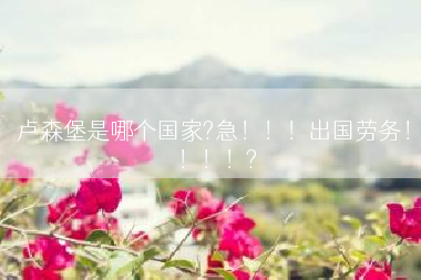卢森堡是哪个国家?急！！！出国劳务！！！！?