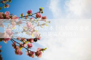出国劳务中介合同范本（山东临沂金诺劳务派遣公司是骗人的吗）