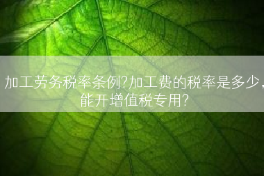 加工劳务税率条例?加工费的税率是多少，能开增值税专用?