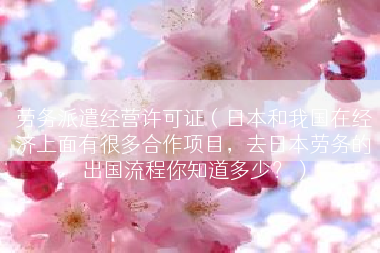 劳务派遣经营许可证（日本和我国在经济上面有很多合作项目，去日本劳务的出国流程你知道多少？）