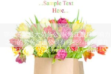 鄂尔多斯最大劳务公司(浙江最具影响力之一的劳务派遣公司有哪些？请列举几家比较有名的劳务派遣公司，谢谢！)