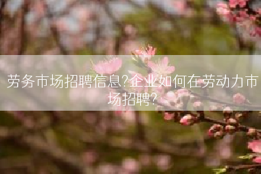 劳务市场招聘信息?企业如何在劳动力市场招聘?