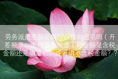 劳务派遣差额征税可以抵扣进项吗（开差额票，支付劳务派遣工资金额是含税金额还是填差额，或者填不含税金额？？？）