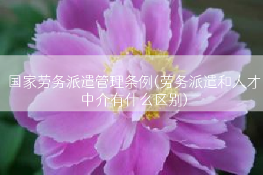 国家劳务派遣管理条例(劳务派遣和人才中介有什么区别)