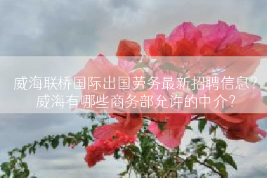 威海联桥国际出国劳务最新招聘信息？威海有哪些商务部允许的中介？